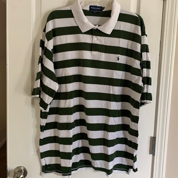 Polo Golf Other - NWOT Polo Golf Hunter Green & White Striped Shirt